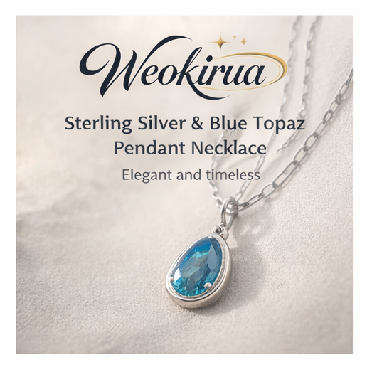 Weokirua™ Sterling Silver & Blue Topaz Pendant Necklace